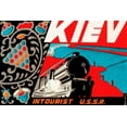 thumbnail image 2 of Retrotravel 24x17 White Modern Wood Framed Museum Art Print Titled - Kiev - Intourist U.S.S.R., 2 of 4