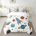 thumbnail image 2 of Homewish Space Ship Rocket 7-Piece Twin Bedding Sets,Cartoon Universe Planet Bedding Comforter Set,Colorful Stars Print Sheet Sets For Teens,Breathable Home Decor, 2 of 8