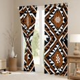thumbnail image 3 of Erosebridal Boho Geometric Aztec Blackout Curtains Set of 2 (52x84 Each) For Teens Adults,Tribal Style Animal Bear Window Curtains For Boys Girls,Black Brown, 3 of 6