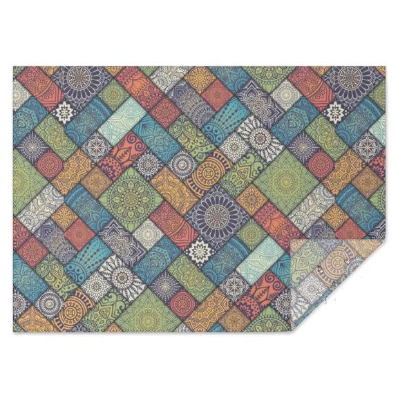 Boho Bohemia Flower Rectangle Tablecloth 60"x84",Waterproof Polyester Rectangle Table Cloth, Wipeable Spillproof Polyester Tablecloth for Dining, Camping, Indoor and Outdoor