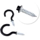 thumbnail image 3 of Black 90 Pack Screw-On Cup Hooks, Vinyl Coated, 6 Sizes, 3 of 5
