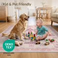 thumbnail image 4 of ODIKA 6'x9' Ultra-Soft Area Rug, Round Storybook Traffic Whimsical Carousel Motif Transitional Border None Washable, Bare feet friendly, Silk-Touch for Guest Room, Bedroom, 4 of 7