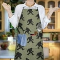 thumbnail image 6 of Green Bigfoot Pattern Apron-Garden Aprons for Women with Pockets-Cotton Linen Waterproof Kitchen Cooking Gardening Aprons Adjustable for Kitchen,Cooking,BBQ and Salon 33x27 Inch, 6 of 7
