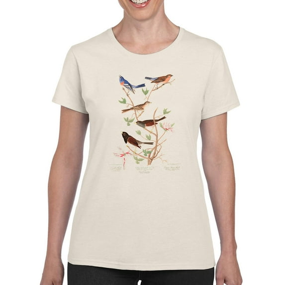 A Lazuli Finch T-Shirt Women -John James Audubon Designs, Female Small