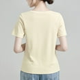 thumbnail image 6 of Womens Summer Casual T-Shirts Solid Color Base Tees Round Neck Short Sleeve Moisture Wicking Yoga Tops (XL, Yellow), 6 of 6