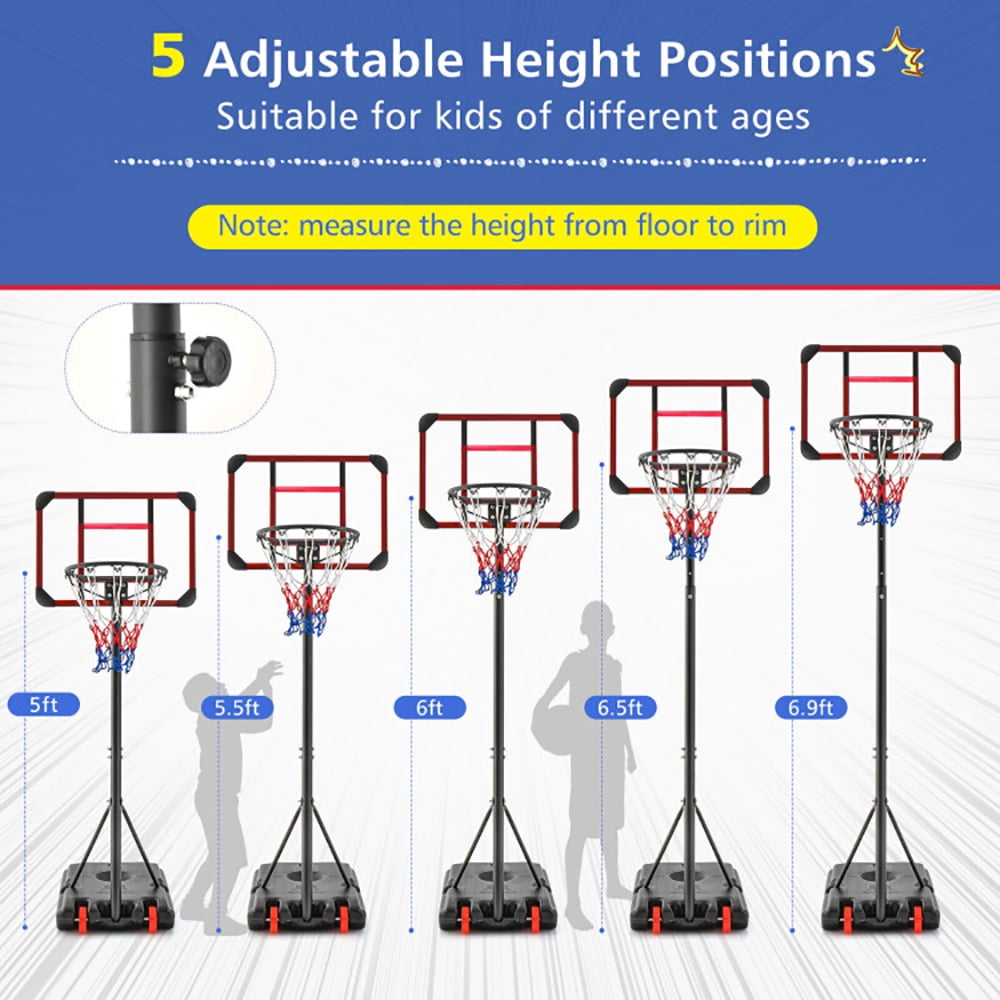 Kadyn Basketball Hoop,Basketball Hoop System, Basketball Stand System,Basketball Rack,Basketball Hoop Stand 5 Feet-6.8 Feet Height Adjustable