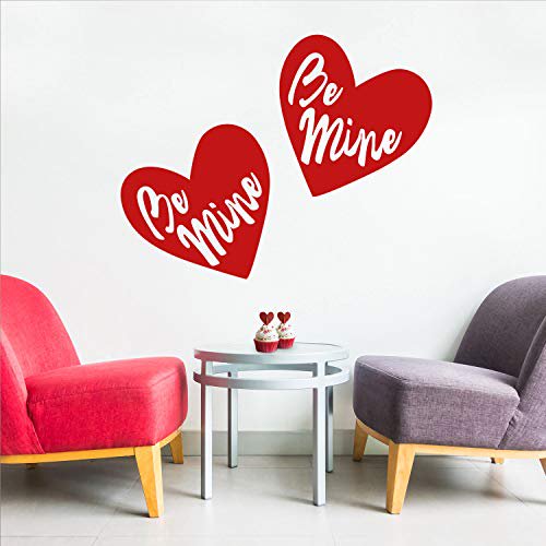 Autocollant Mural Vinyl pour la Saint-Valentin - Sois à Moi - 22.5 Pouces x 22.5 Pouces - Cœur de la Saint-Valentin pour Salon Chambre - Décoration Mignonne pour Couples Intérieur Extérieur Appartement Café (22.5 Pouces x 22.5 Pouces), Re