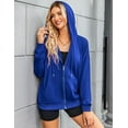 thumbnail image 3 of Zeagoo Zip Up Hoodies Coat Women Casual Jacket with Pockets Athletic Solid Long Sleeve Lightweight Oversized Sweatshirts, 3 of 7
