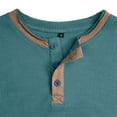 thumbnail image 6 of uikmnh Men's T Shirts European Color Blocked Button Open Neck Men Trendy Comfortable Loose Casual Business Short Sleeved T Shirt Size:S, 6 of 8