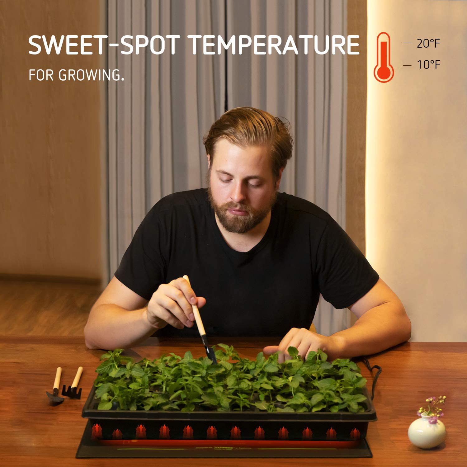 VIVOSUN 10" x 20" Seedling Heat Mat & Digital Thermostat Combo Set for Seed 