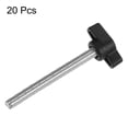 thumbnail image 3 of Uxcell 20 Packs M6 x 60mm Male Thread Tee Wing Knobs Thumb Screw Clamping Knobs Grip Black, 3 of 5