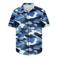 thumbnail image 4 of ZCFZJW Mens Camo Button Down Hawaiian Shirts Casual Short Sleeve Button Down Graphic Holiday T-Shirts Loose Regular Fit Cotton Tees Tops Multicolor#09 S, 4 of 5