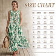 thumbnail image 7 of Xixirimido Green Cactus Print Linen Summer Dresses for Women Sleeveless A-line Flowy Maxi Dresses Casual Beach Vacation Sundresses with Pockets, Medium, 7 of 7
