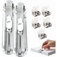 thumbnail image 1 of Portable Binder Clip Stapler with 150/250/300 Reusable Metal Clips, Handheld Push Clip Dispenser for Paper Clamps, No-Hole Mini Push Stapler for Desktop Document Binding (2 PCS), 1 of 7