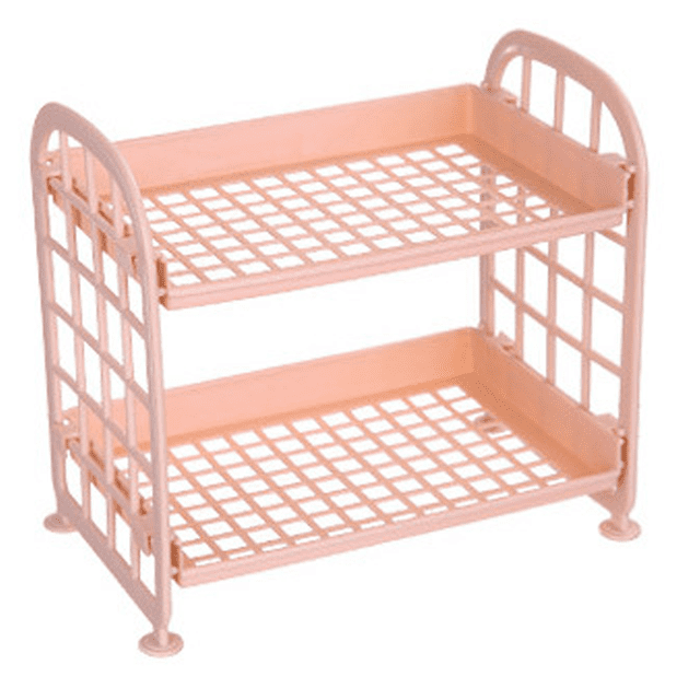 Desktop Storage Rack Organizer Double-Layer Cosmetic Stationery Storage Holder Table Sundries
