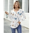 thumbnail image 5 of Zeagoo Womens Tops Dressy Casual Beach Vacation Clothes for Women Business Casual Long Shirts V Neck Tee Shirt Ladies Top and Blouses Ethnic Style, 5 of 7