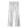 thumbnail image 5 of Zaldita Kids Girls Sparkly Sequins Dance Pants Elastic Waist Bottoms Trousers Hip Hop Jazz Disco Costume Silver 10, 5 of 7