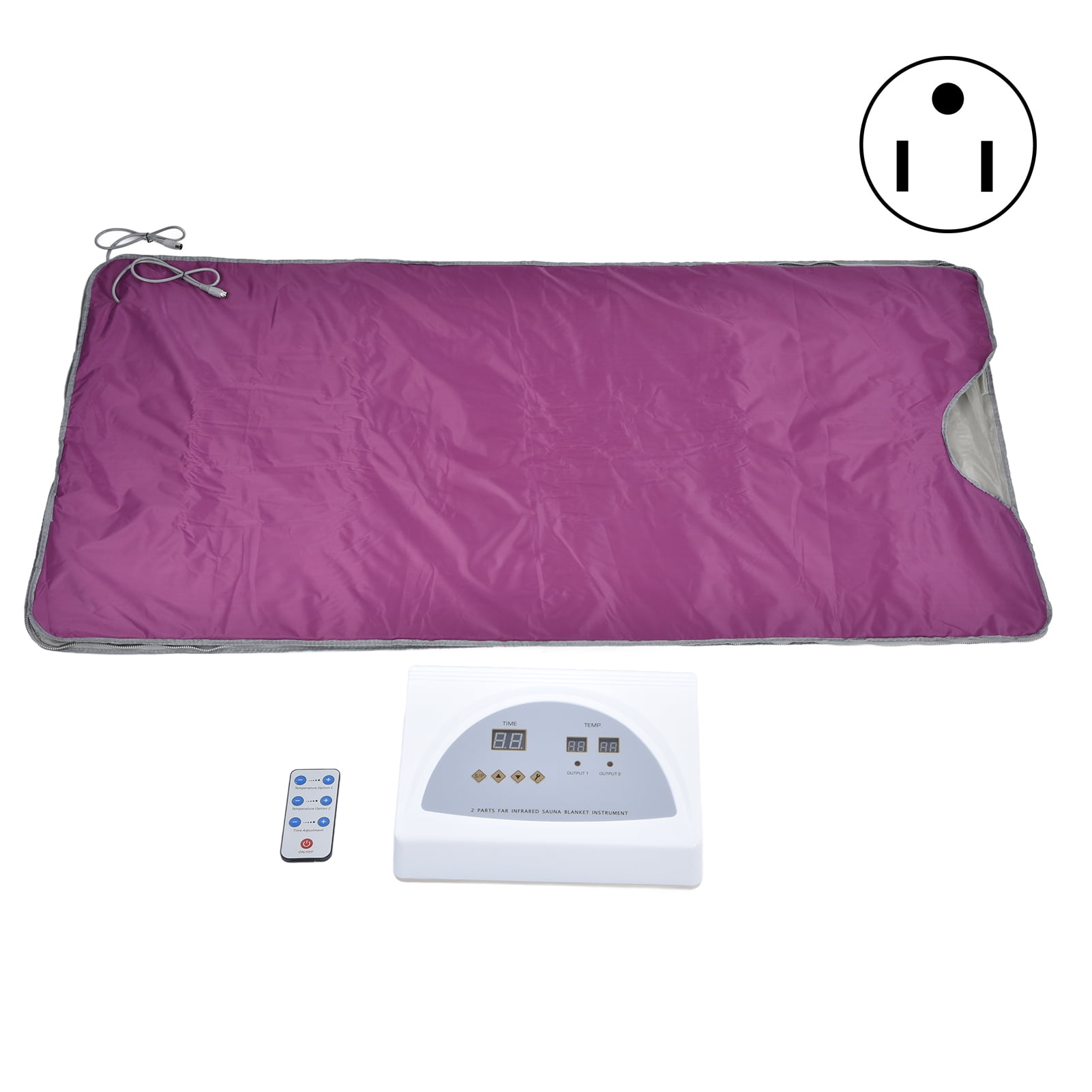 Purple Far Infrared Sauna Blanket Detox Therapy Sweat Steaming Heating Blanket with Remote Control for Home Walmart