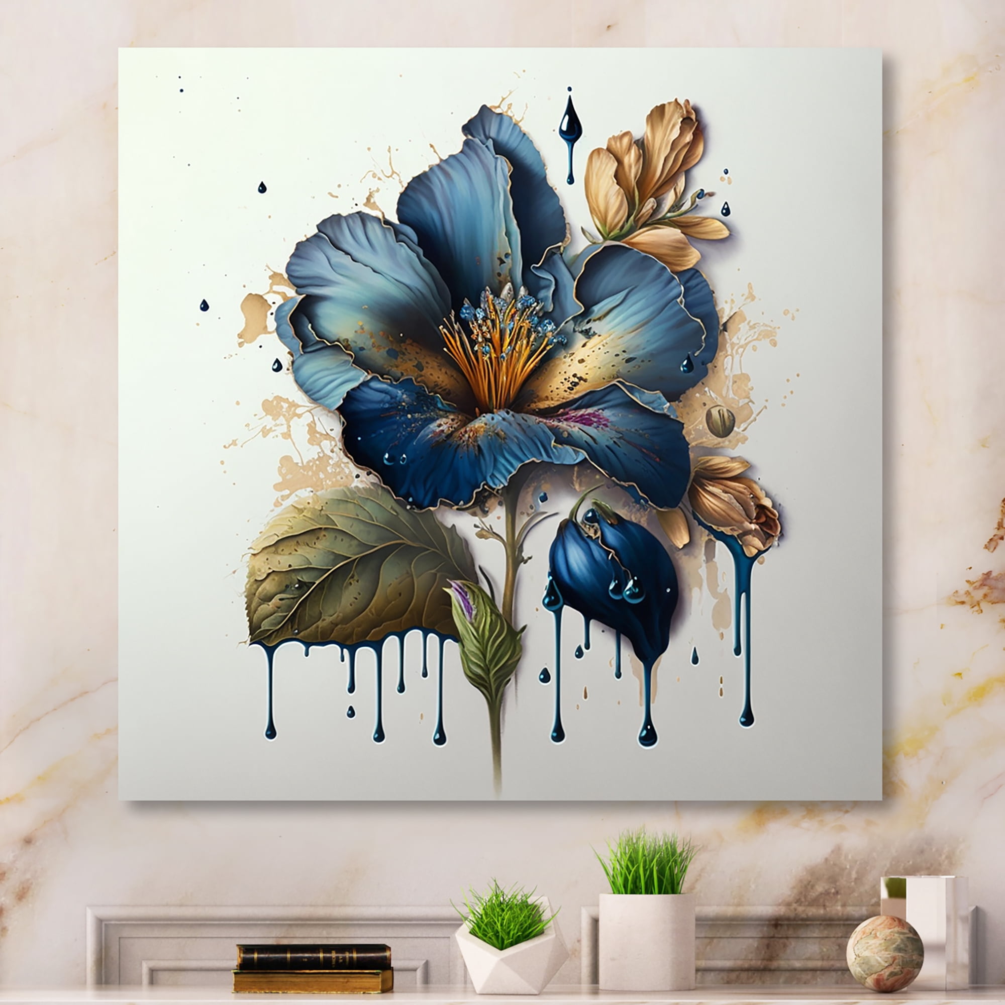Designart Realistic Blooming Flowers II Canvas Wall Art