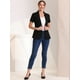 thumbnail image 3 of Chaqueta de traje de oficina con 1 botón y manga corta para mujer Negro L, 3 of 4