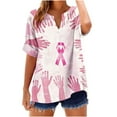thumbnail image 1 of Vestidos Casuales Para Mujer, Blusas De Mujer De Moda Camiseta holgada de verano de manga corta con cuello en V y botones para mujer, 1 of 4