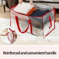thumbnail image 4 of Extra Large Moving Bags with Reinforced Handles, Large Capacity Clear Storage Bag with Double Zippers, Portable Foldable Heavy Duty Clothes Storage Tote Bag for Moving, Holiday, Christmas, 4 of 7