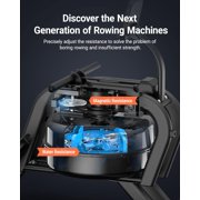 Magnetic Rowing for Home Gym, 16 Levels Resistance, Quiet Dual Rail, 350lbs Capacity, App Compatible