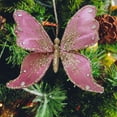 thumbnail image 5 of Wadada Christmas Tree Butterfly Decorations Glitter Hollow Butterfly Ornaments Hanging Butterfly Decorations with Clips and Stems for Xmas Holiday Crafts and Christmas Tree (Pink), 5 of 7