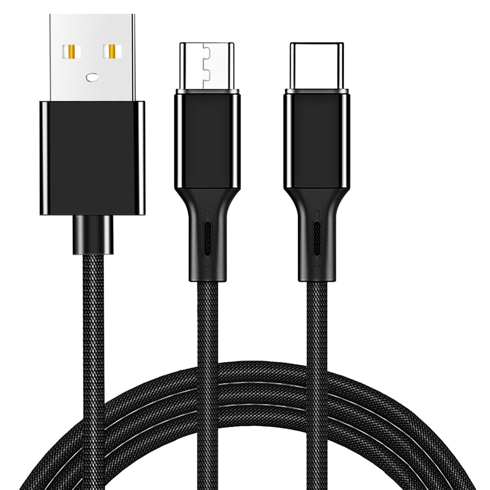 USB C Charger Cable Green Tea Leaves Spring Multi 3 in 1 Retractable USB Transfer Cable with Micro USB/Type C Compatible with Cell Phones Tablets and More