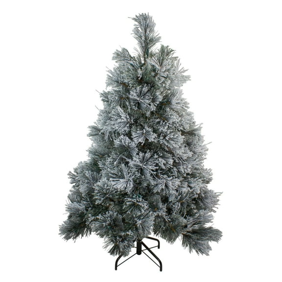 Flocked Black Spruce Artificial Christmas Tree - Unlit 4.5 Foot