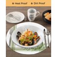 thumbnail image 3 of 15 Inch Round Placemats Set of 6, Fall Non Slip Heat Insulation PP Table Mats, Sage Green Pumpkin Thanksgiving Stripe Leaf Washable Place Mats for Kitchen Dining Party Table Decor, 3 of 7