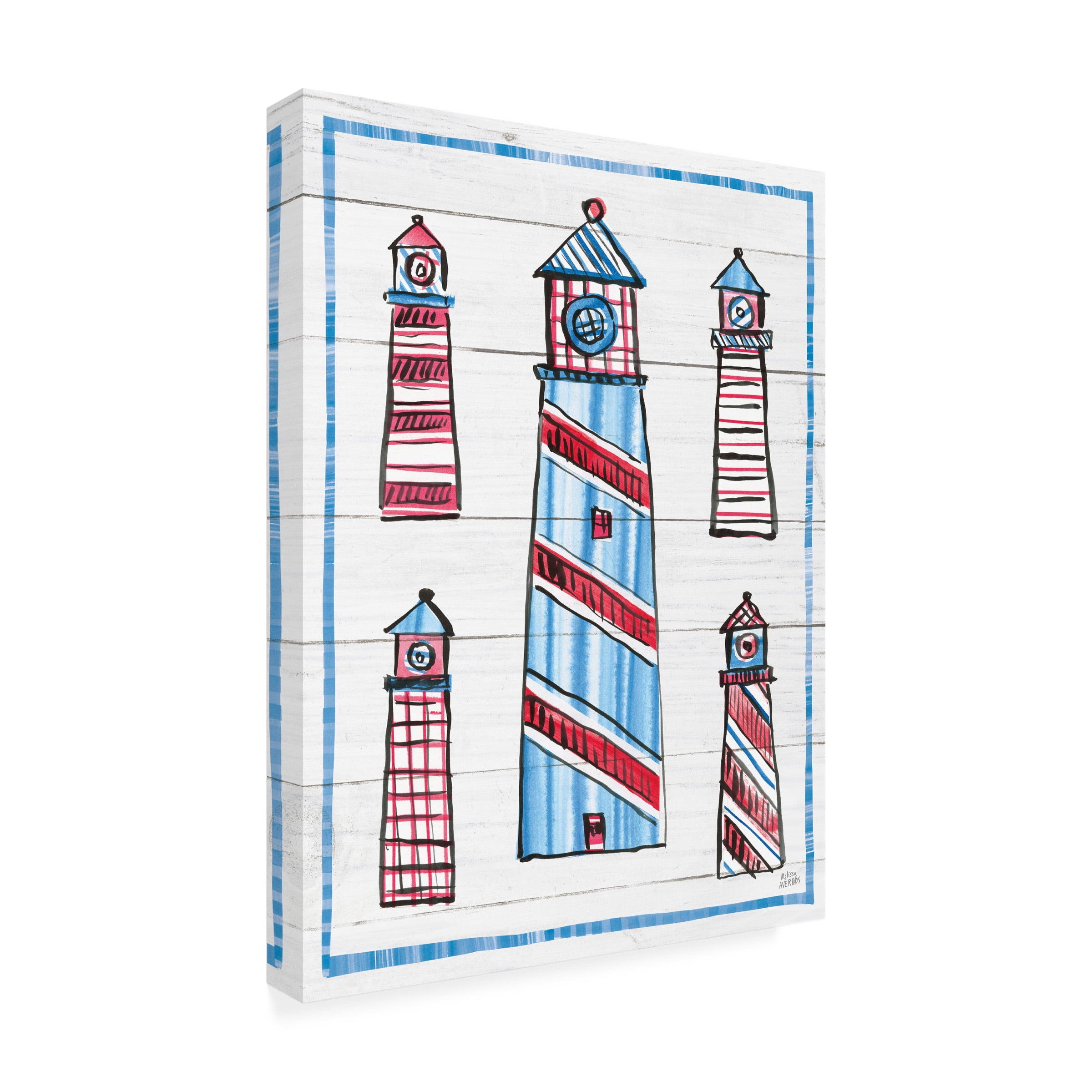 Melissa Averinos 'Coastal Americana II Shiplap' Outdoor Canvas 47x47
