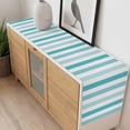 thumbnail image 4 of Aqua Ombre Grey Striped Table Runner - 120 Inch Long, Kitchen Dining Table Runner Dresser Scarves, Farmhouse Stripe Modern Farmhouse Decor for Coffee Tables Wedding Party Banquet, 4 of 8