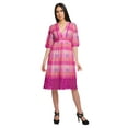 thumbnail image 1 of Moomaya Robe à Manches Courtes pour Femmes Robe de Soirée en Coton Imprimé Tenue Décontractée, 1 of 4