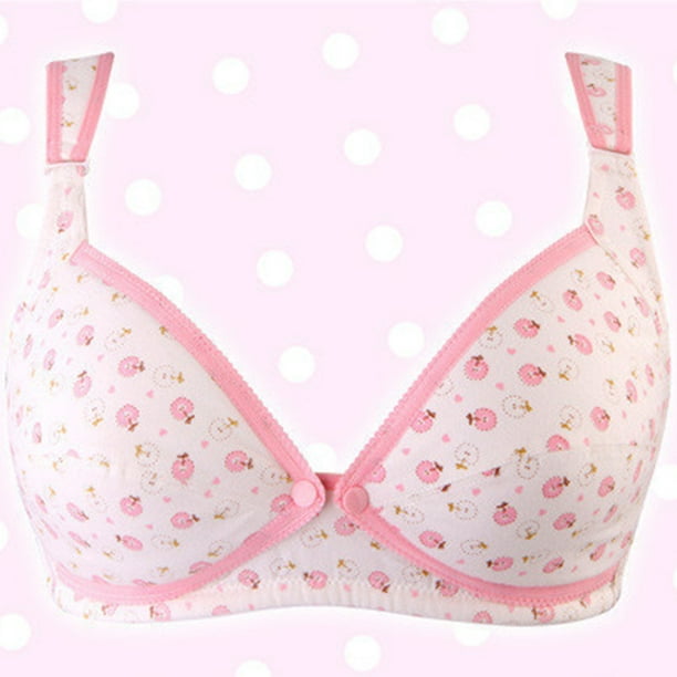 Cheers Cute Apples Pattern Women Front Buckles Mummy Pregnant Maternity  Feeding Bra 