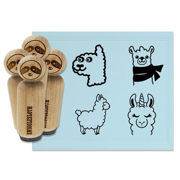 Fun Llamas Scarf Llama Unicorn Rubber Stamp Set for Scrapbooking Crafting Stamping - Medium 1 Inch