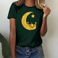 thumbnail image 2 of Penkiiy Muslim Ramadan T-Shirt for Women Women's Summer Moon Graphic Shirts Cute Boho Short Sleeve Round Neck Tee Girls Casual Loose Blouses L Green, 2 of 6