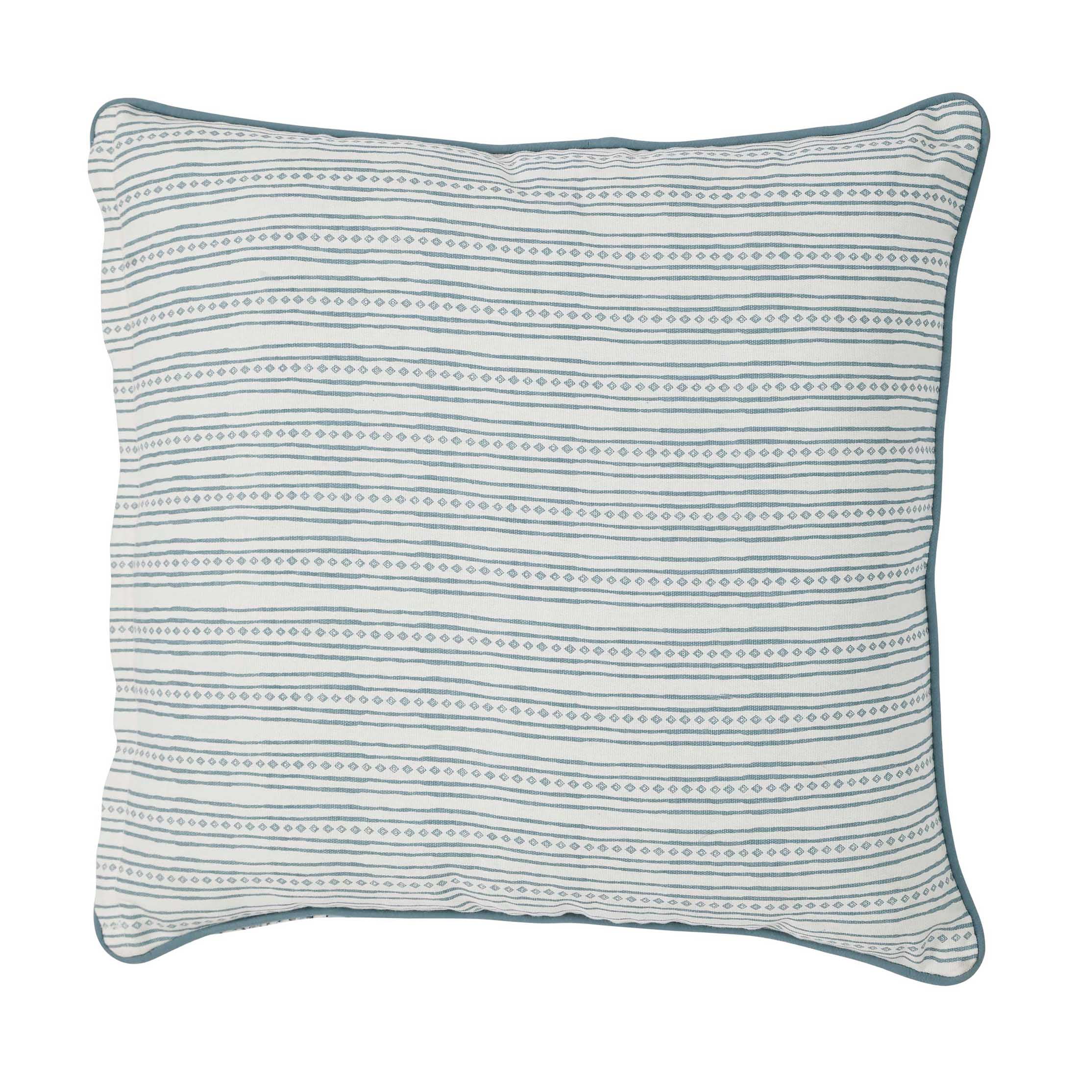 (2 pack) Better Homes & Gardens 20" x 20" Blue Block Print Floral Reversible Cotton Decorative Pillow