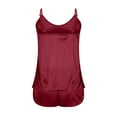 thumbnail image 5 of cfhntfmh Silky Pajama Set for Women Pjs Cami Top and Shorts Satin Solid Color Pj Sets Camisole Loungewear 2 Piece Party Nightwear, 5 of 7