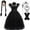 Dress+Accessory+Wig, variant on HAWEE Wednesday Addams Costume Girls Addams Dress, Addams Costumes Halloween Cosplay Party Dress 4-13Y