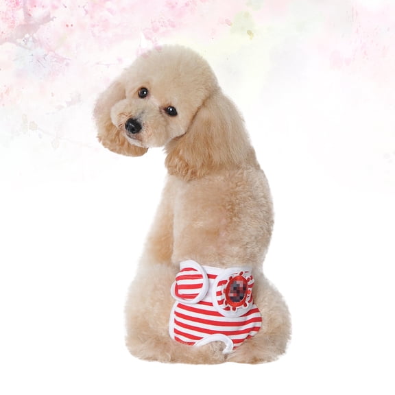 HONMEET Female Dog Diapers Red, Leak-Proof Washable Pet Pads for , Heat Cycle, and House Training, 1 Piece