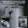 thumbnail image 2 of Veken Wide Rain Shower Head with 6 Modes Handheld Water Spray,High Pressure Showerhead Combo with Arm for Bathroom Accessories,Home Decor Detachable Dual Shower with Anti-Clog Nozzles,Silver Chrome, 2 of 7