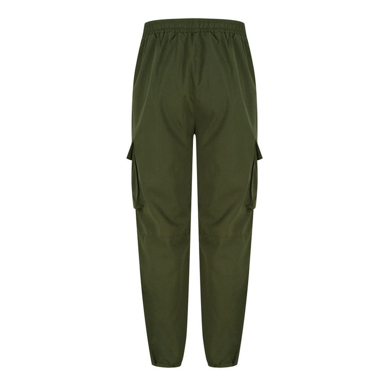 Zpanxa Cargo Pants for Men Casual Solid Multiple Pockets Outdoor