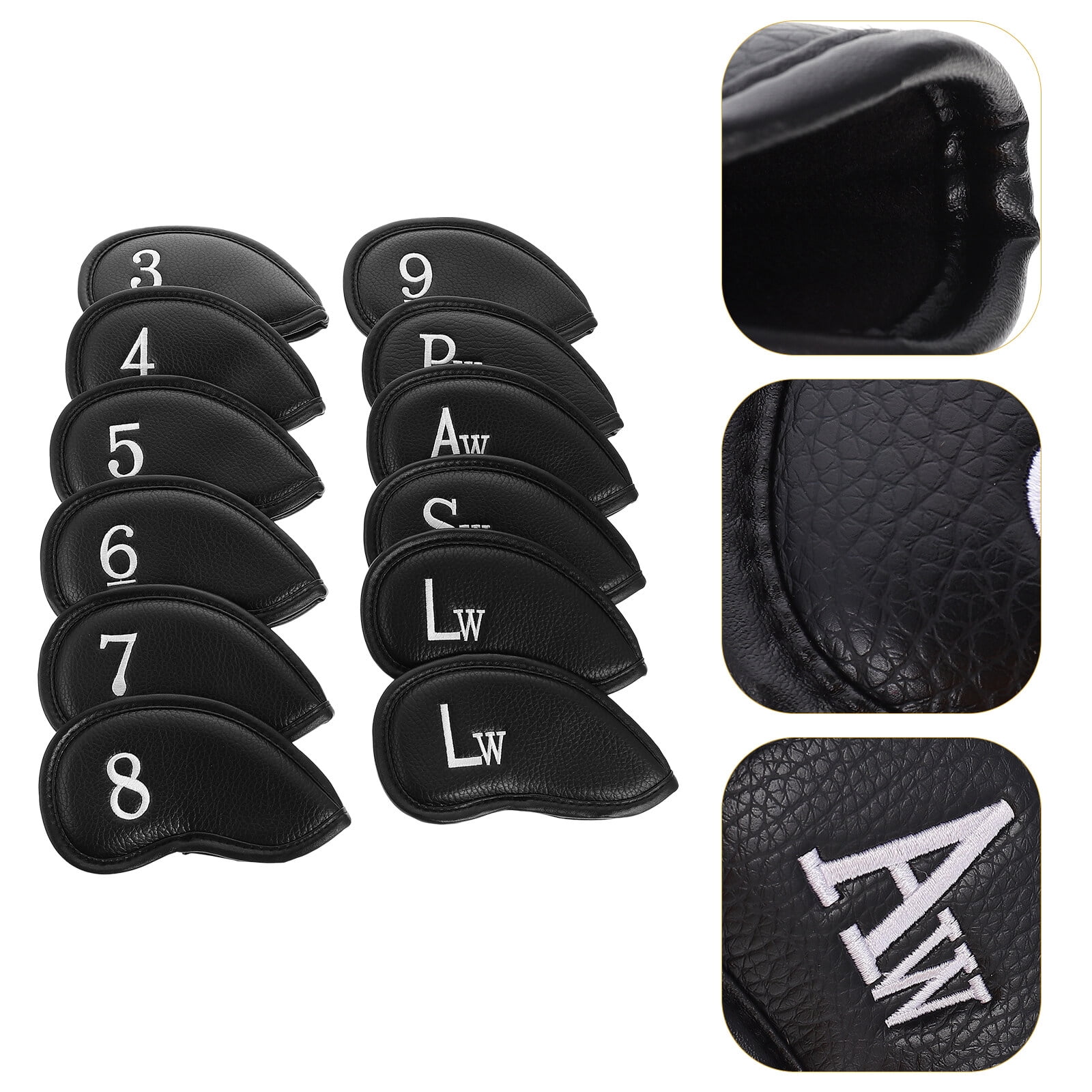 ELAYARD 12Pcs Professional Golfing Cue Covers Black Rod Protector Sleeve