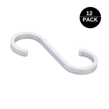 

TureClos 12 Pcs Space Aluminum S Shaped Hooks Multifunctional Hangers Kitchen Bathroom