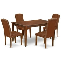 East West Furniture Capri 5-piece Wood Dining Set in Mahogany