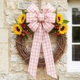 thumbnail image 5 of Gingham Ribbon Bow Decor, Polyester Construction, Woven Checkered Bow Tie For Wreath Chair Vase Gift Box Display Decor, Home Holiday Decor, 5 of 7