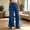 Dark Blue, variant on Nsxcdh Bell Bottom Pants for Women,Button Zip Fly,Front Seam Stitching Detail,Side Patch Pockets,Ruffled Fringe Hem,Solid Washed Denim Fabric,Loose Wide Leg Silhouette