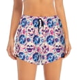 thumbnail image 3 of Uemuo blue record rock Skull Pattern Women's Athletic Shorts High Waisted Running Shorts with Liner Pockets Gym Elastic Workout Shorts-Small, 3 of 9