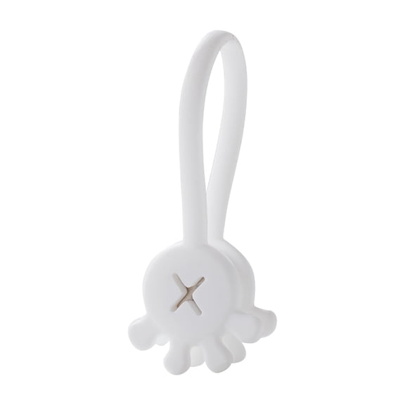 Magnetic Cable Clips Hand Shaped Silicone Cord Organizers Reusable Magnetic Cable Ties for USB Chargers Headphones Fridge Magnets Desk Cable Management System White
